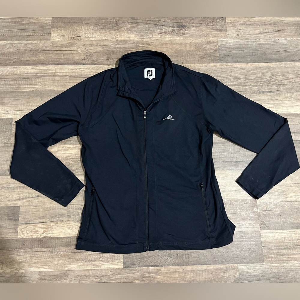 FootJoy Woman’s Black Mid Weight Nylon Blend Athletic Golf Jacket Size S/M
